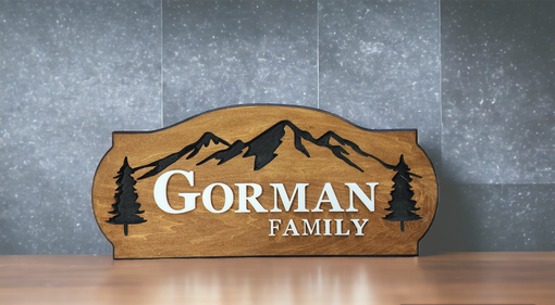 Custom Made Routed Personalized Wood Family Name Sign