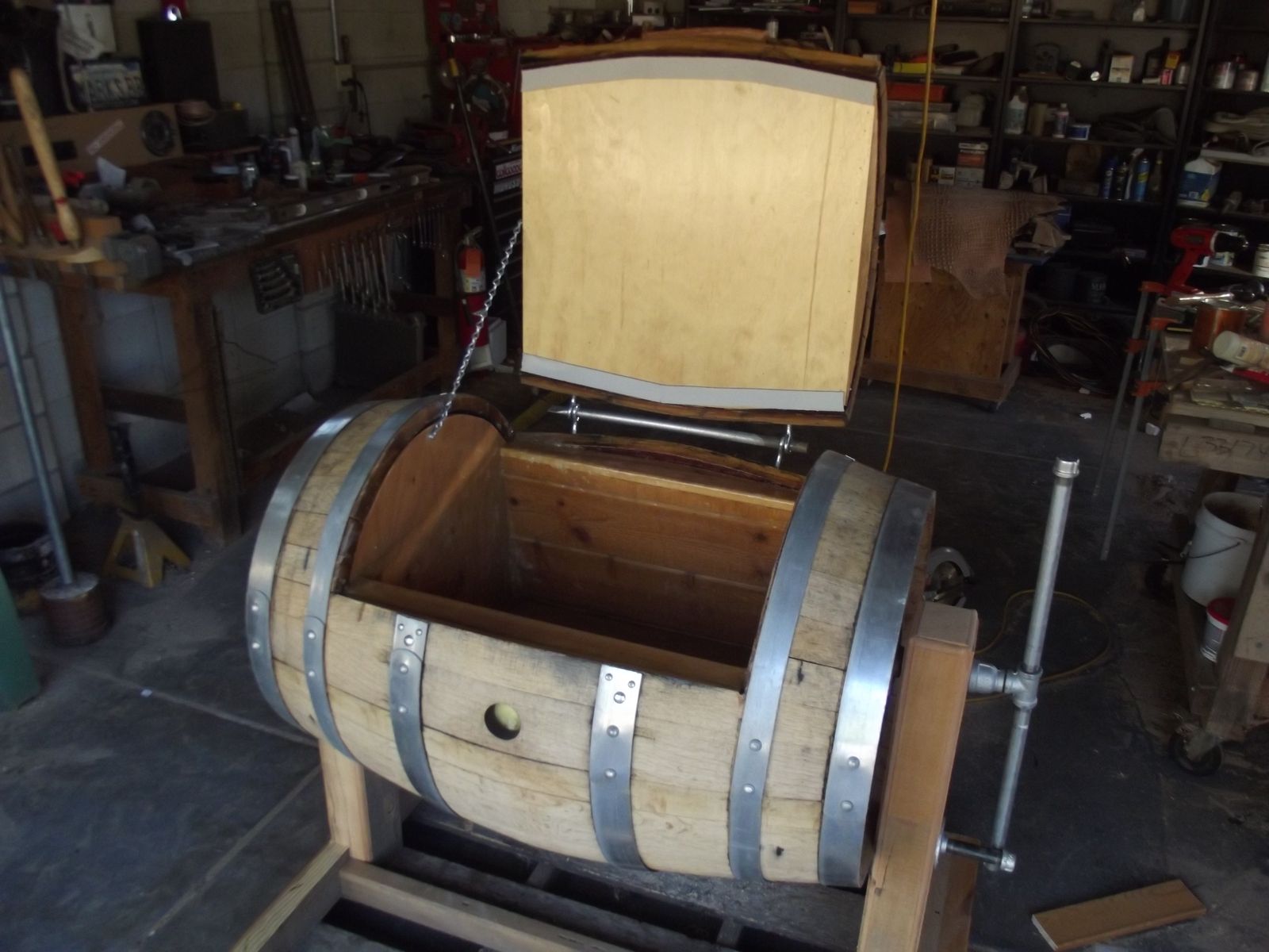 Handmade Wine Barrel Ice Chest by Mark Norman's Custom Crafts