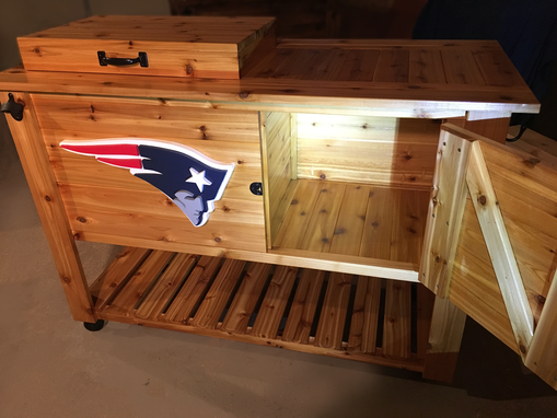 Custom Made Cedar Ice Chest Cooler And Cabinet