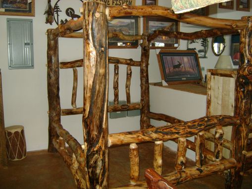 Custom Made Gnarly Aspen Log Canopy Bed