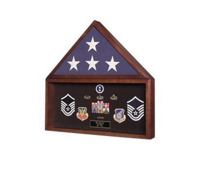 Custom Made Large Flag And Medal Display Case For 5ft X 9 Ft Flag