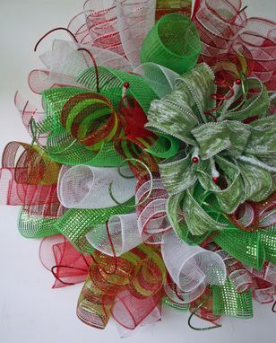 Custom Made Christmas Spiral Mesh Wreath
