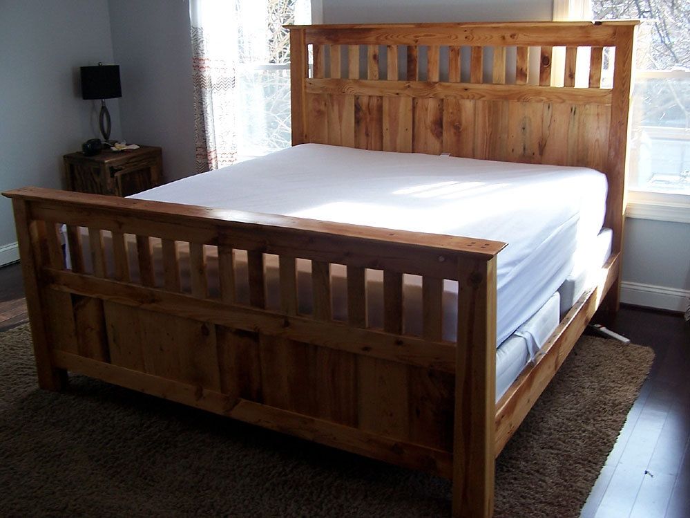 Buy Hand Made Vintage Reclaimed Wood Mission Style Bed Frame, made to