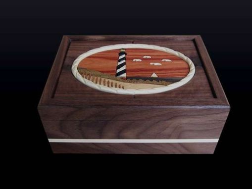 Custom Made Intarsia Hatteras  Lighthouse Keepsake/Jewelry Box