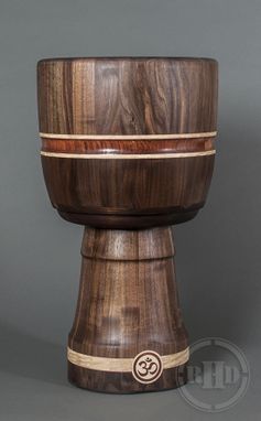 Custom Made Djembe Drum - Walnut With Maple And Bubinga Accents