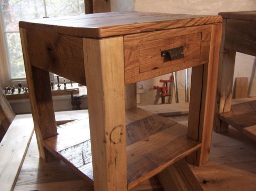 Buy Handmade Rustic Parsons Style End Tables With Drawer Shelf