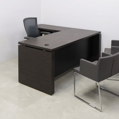 Custom Made Custom Executive Office L-Shape Desk With Cabinet, Laminate Top - Denver L-Shape Desk