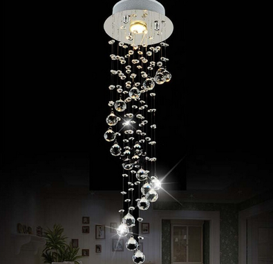Custom Made Modern Spiral Crystal Led Chandelier Ceiling Light