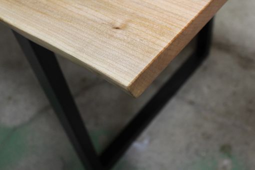 Custom Made Live Edge Dining Table - Steel Trapezoid Legs