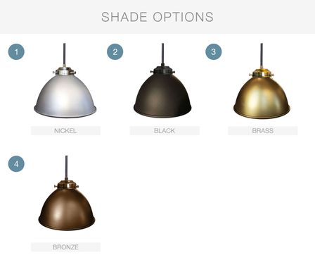Custom Made Dome 7" Metal Shade Pendant Light- Black