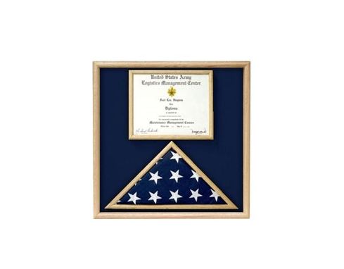 Custom Made Air Force Flag And Certificate Display Case