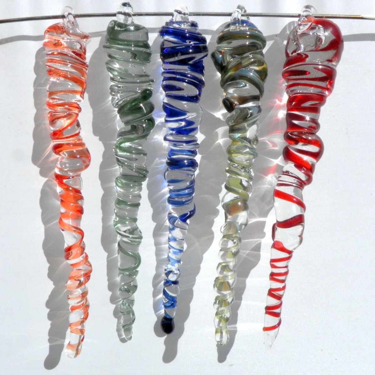 Hand Crafted Brightly Colored HandBlown Glass Icicle Ornament by Untamed Rose