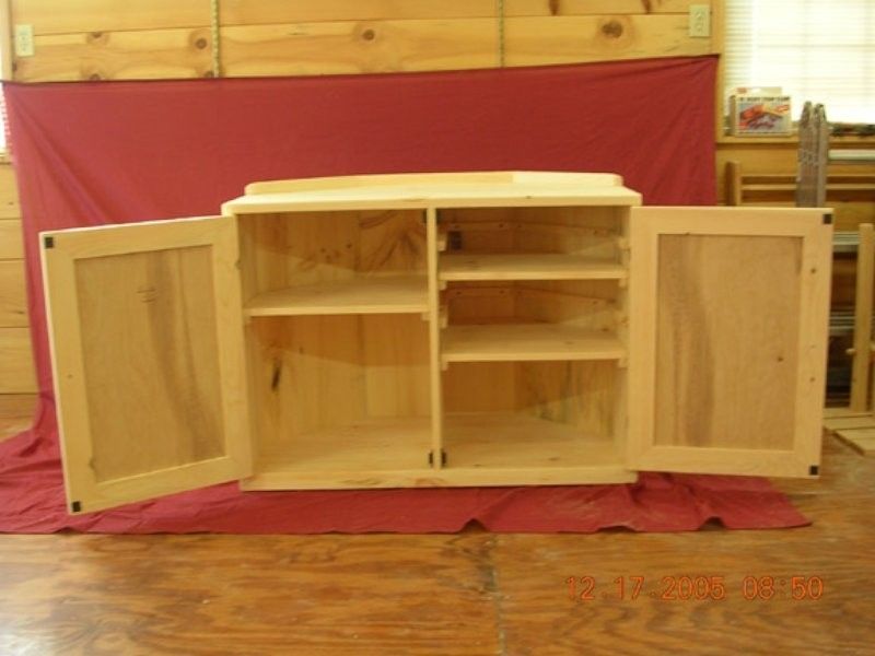 Hand Crafted Custom Pine Corner Entertainment Center by Larue