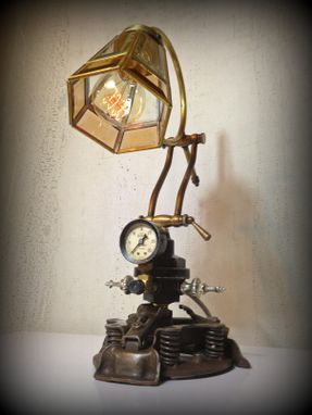 Custom Made Industrial Steampunk Repurposed Upcycled Clutch Disk Table Lamp