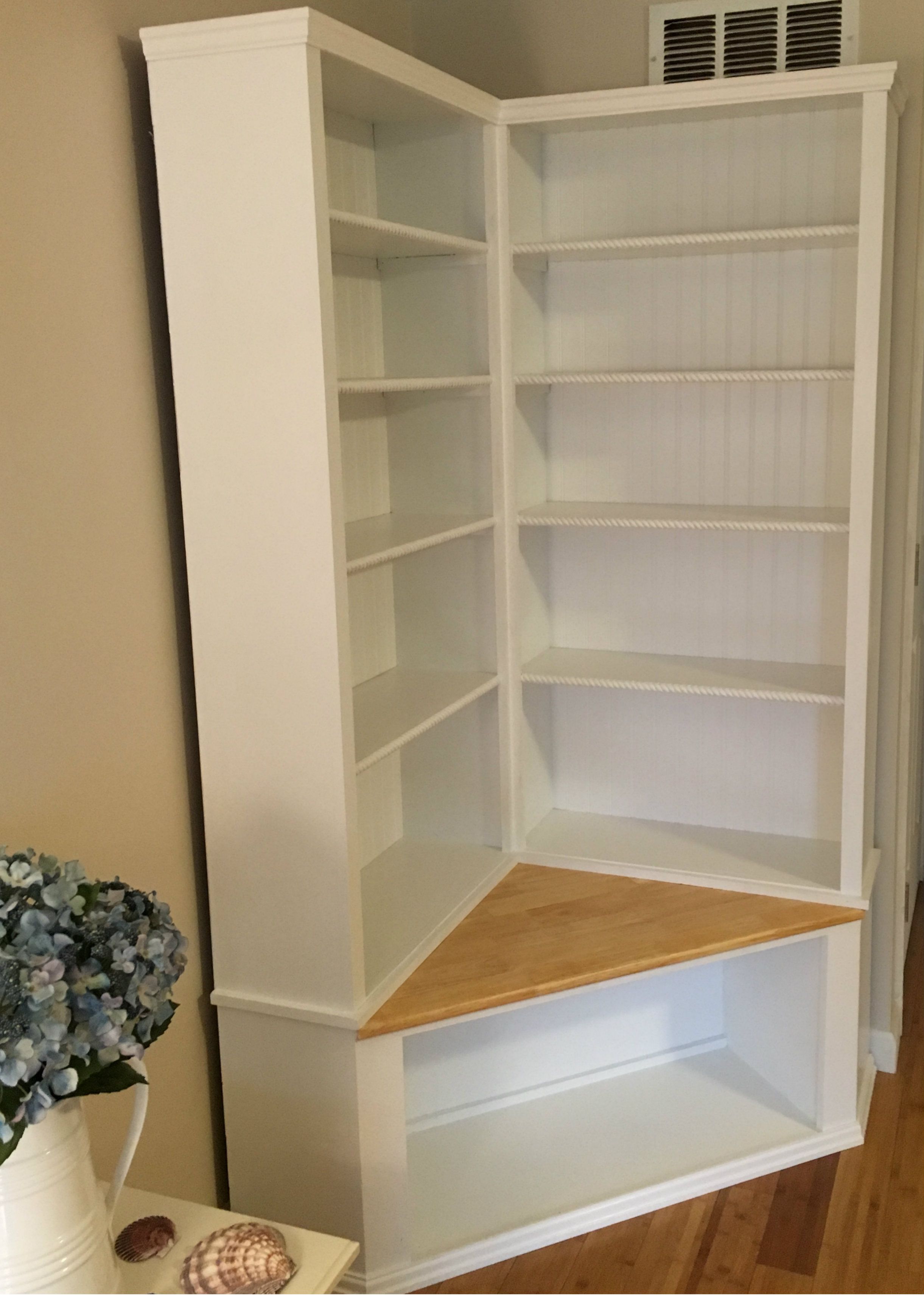 Custom Made Shabby Chic Corner Bookcase With Seat By The Crabby Lion Custom Made Shabby Chic Corner Bookcase With Seat By The Crabby Lion Custommade Com