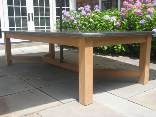 Custom Made Bluestone Teak Table