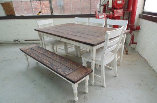 Hand Crafted Reclaimed Wood Farmhouse  Table  With Beautiful 