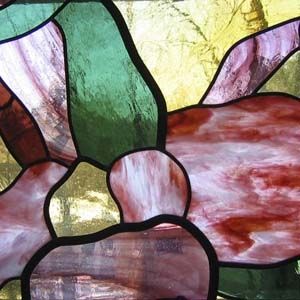 Custom Made "Blest Are They" (Orchid) Dining Room Stained Glass Windows