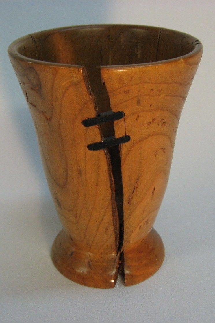Apple wood vase
