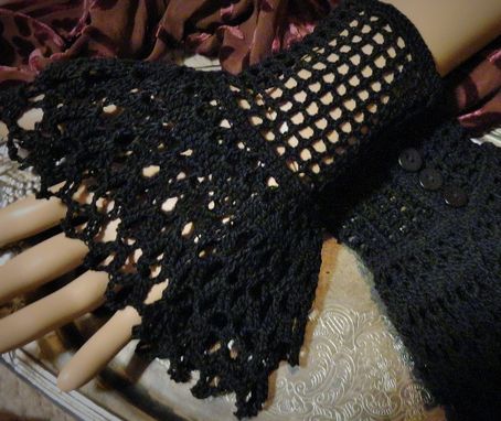 Custom Made Lace Crochet Steampunk Victorian Goth Wrist Cuffs