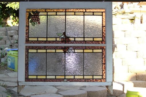 Custom Made Stained Glass Window With Grapes