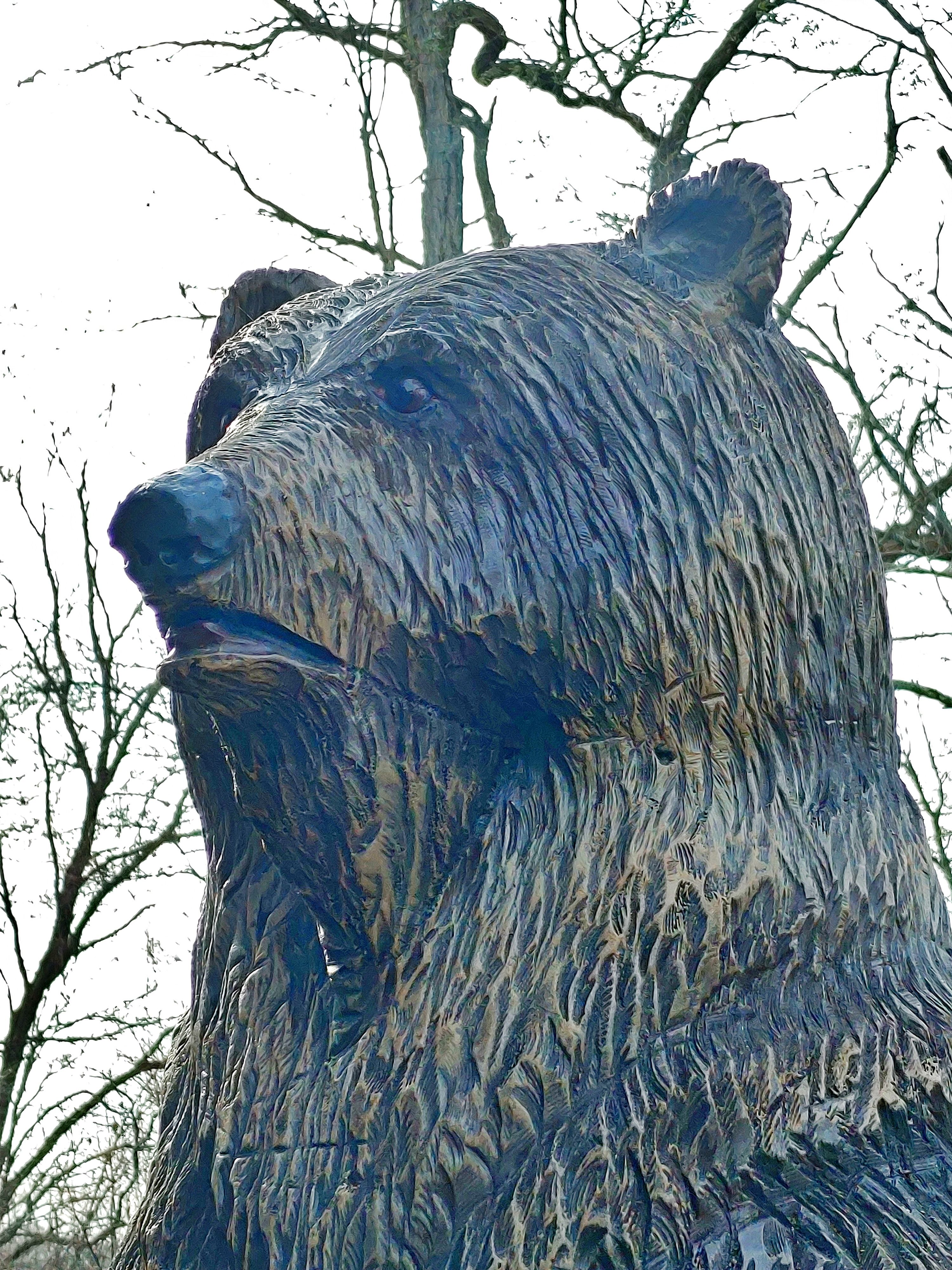 Hand Crafted Example Piece: Chainsaw Carved 7ft.Tall Grizzly Bear by