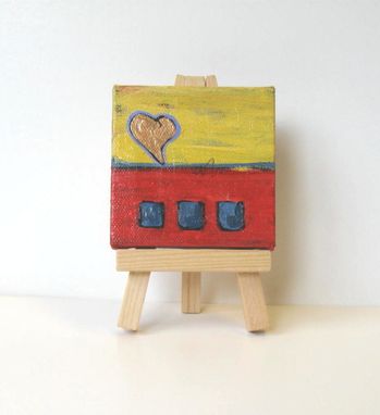 Custom Made Valentine's Day Abstract Heart Painting, Original Acrylic On A Mini Canvas