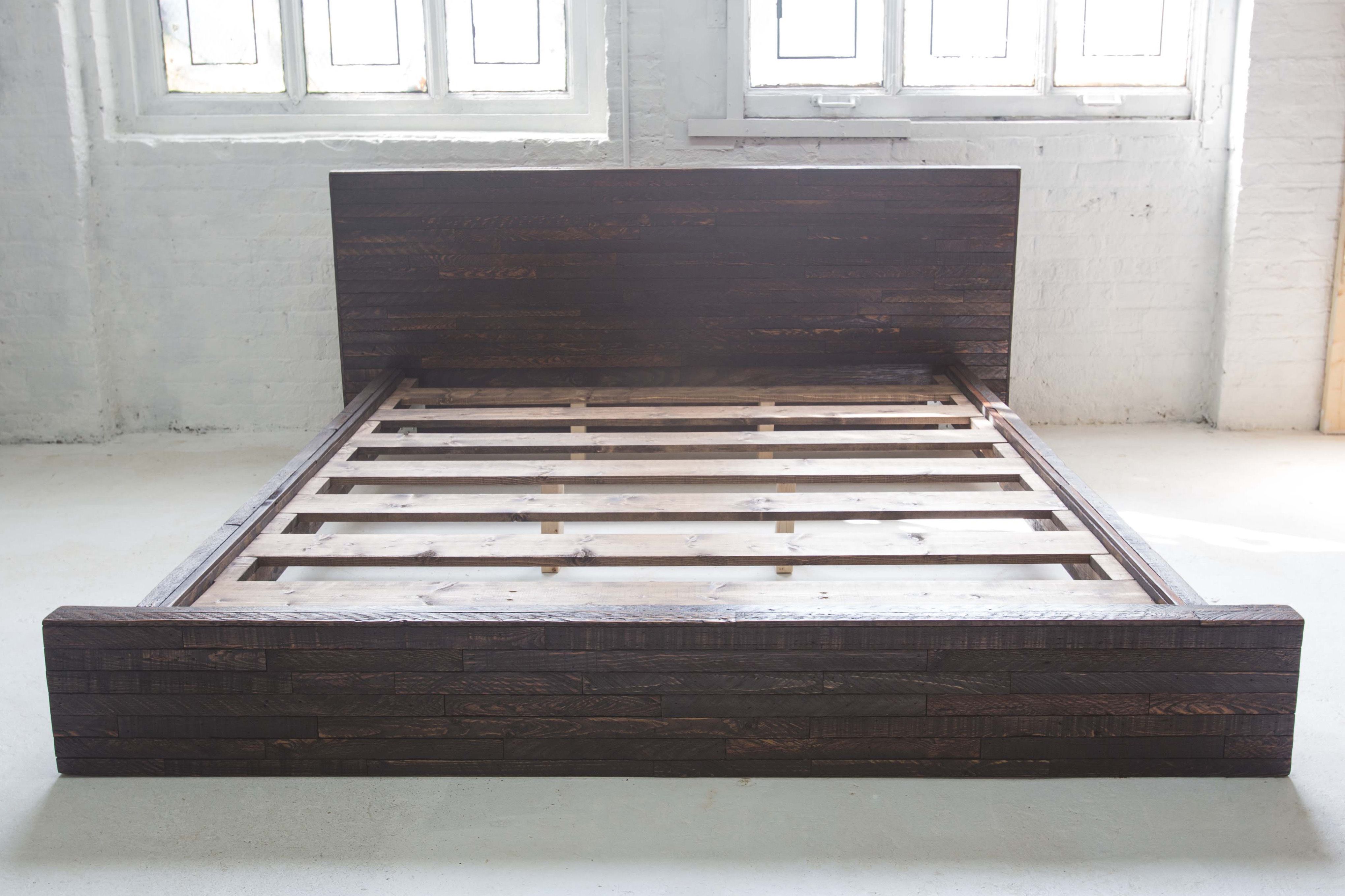 Buy a Custom Dark Rustic Platform Bed, made to order from The Last ...