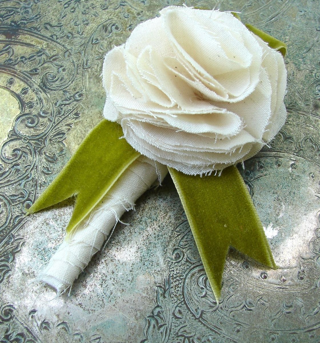 custom made fabric flower boutonniere by autumn grace bridal custommadecom - Garden Rose Boutonniere custom made fabric flower boutonniere by autumn grace bridal custommadecom - Garden Rose Boutonniere