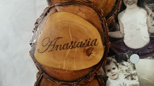 Custom Made Reclaimed Wood Disc Wreath // Photo Keepsake Wreath // Personalized With Pyrography