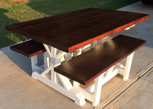 Custom Made X Style Farmhouse Dining Room Table
