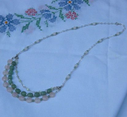 Custom Made Rose Quartz And Adventurine Triple Strand Necklace by ...