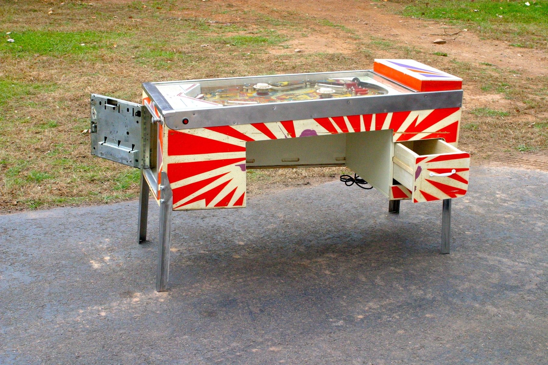Hand Crafted Pinball Machine Converted Into Home Office Desk by Tim