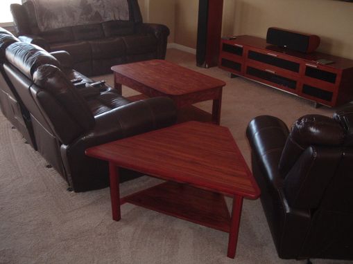 Custom Made Rick And Debbie's Three Table Living Room Set In Bubinga And Padouk