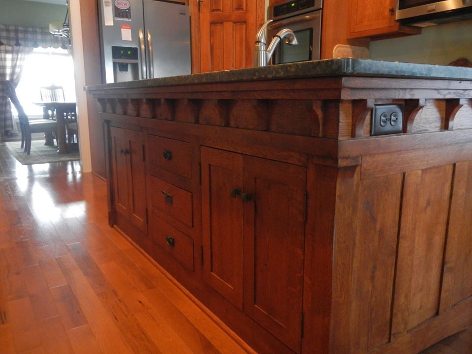 Custom Made Arts And Crafts Style Kitchen Island by PAUL'S GREEN BARN