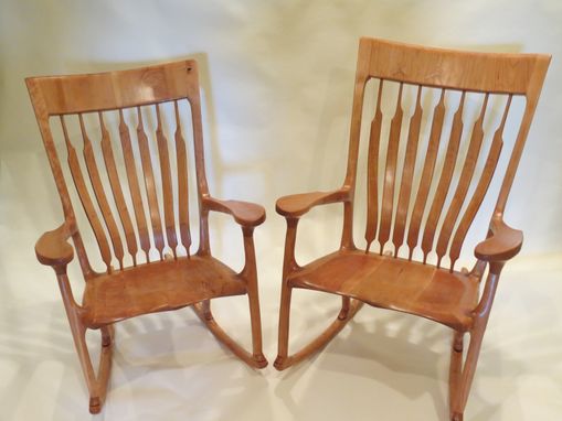 Custom Made Twin Cherry Rocking Chairs