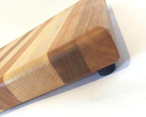 Custom Made Cutting Board - Cherry And Maple Natural Wooded Edge Grain | Chopping Board | 8x8