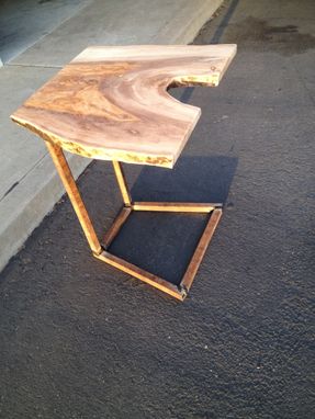Custom Made Olive+Steel End Table