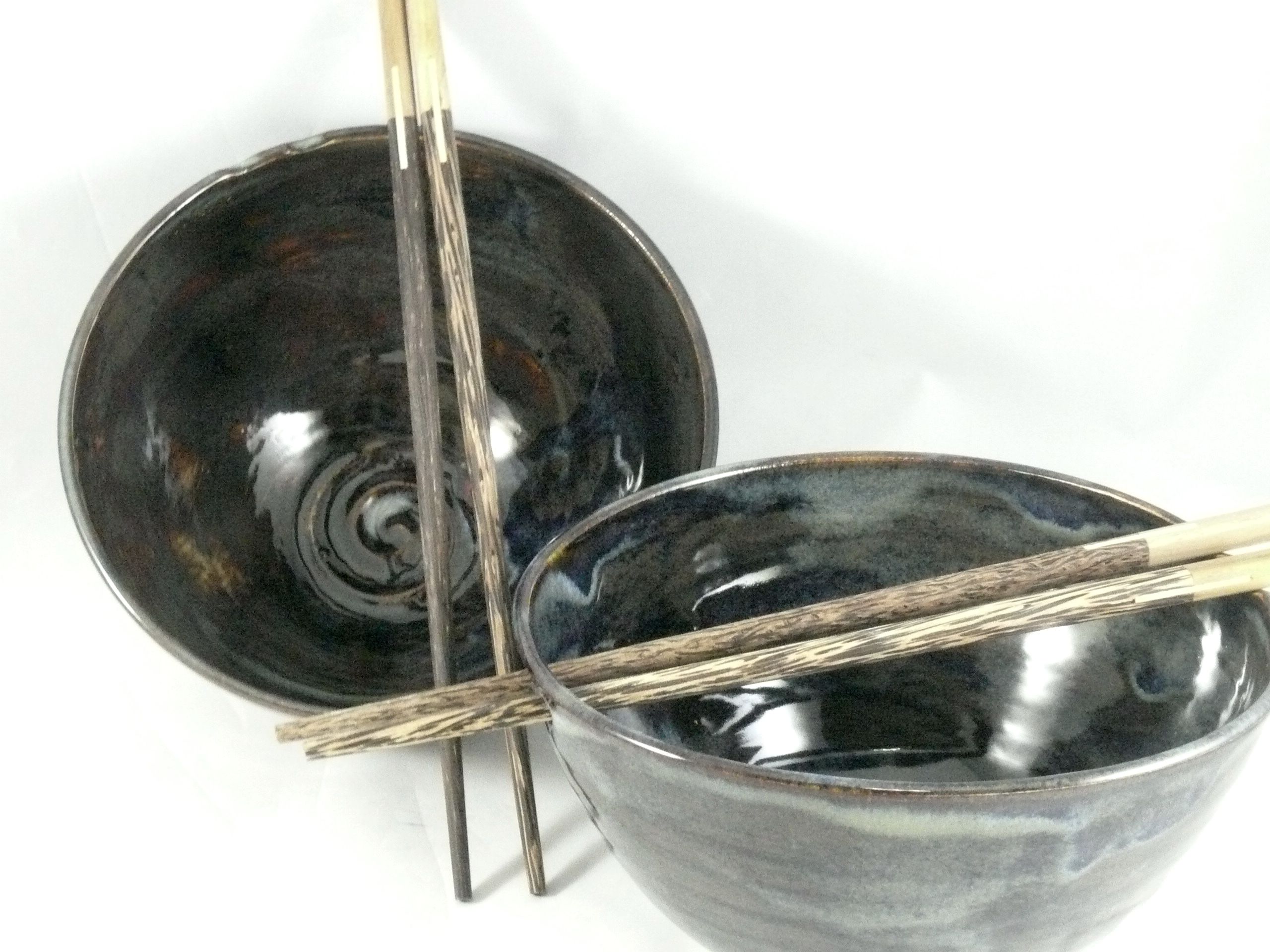 Buy Custom Made Two Ceramic Noodle Bowls In Moody Blue In Stock / Rice ...