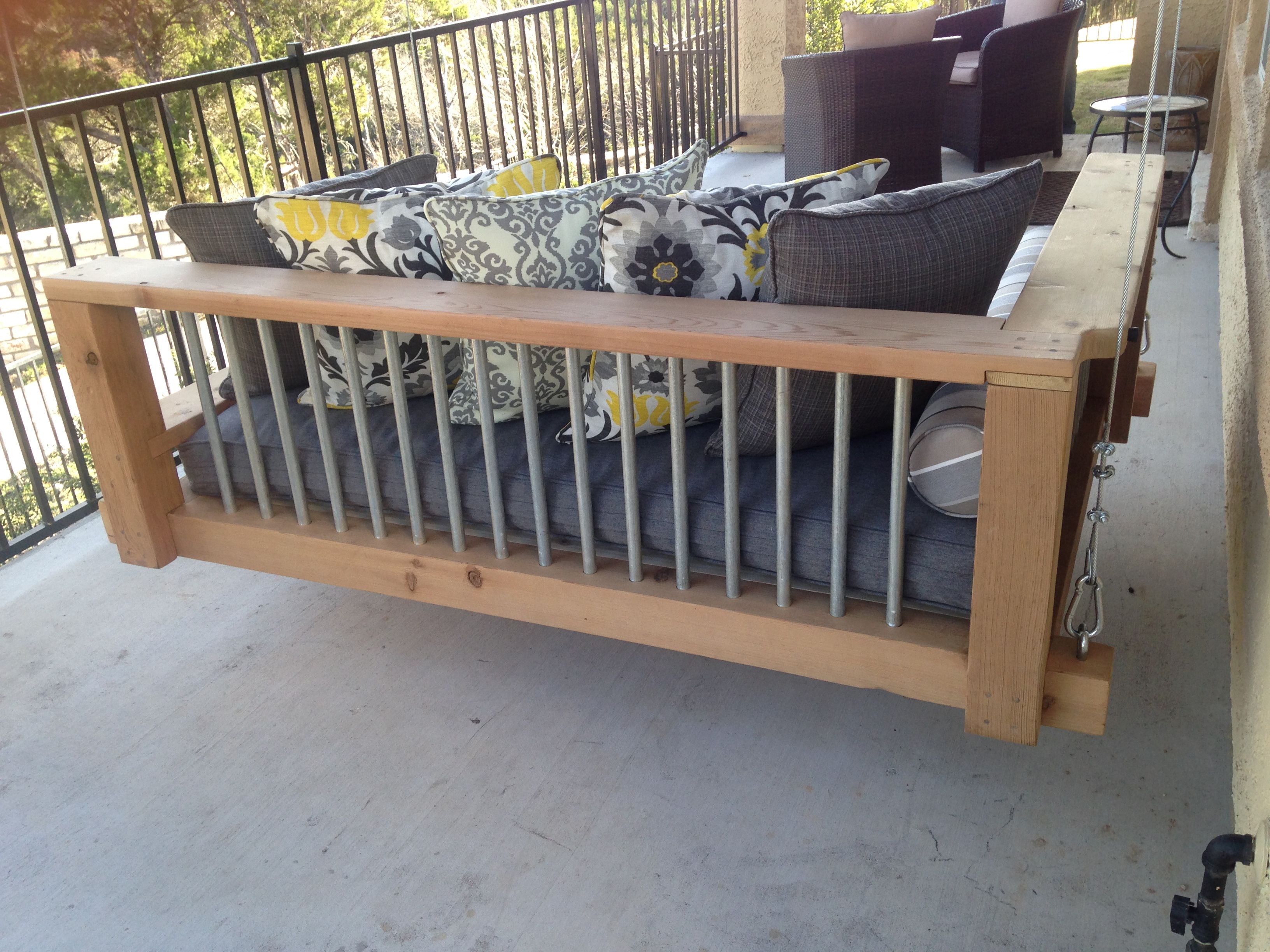 Hand Made Outdoor Porch Swing Lounge Bed by Industrial Envy, LLC