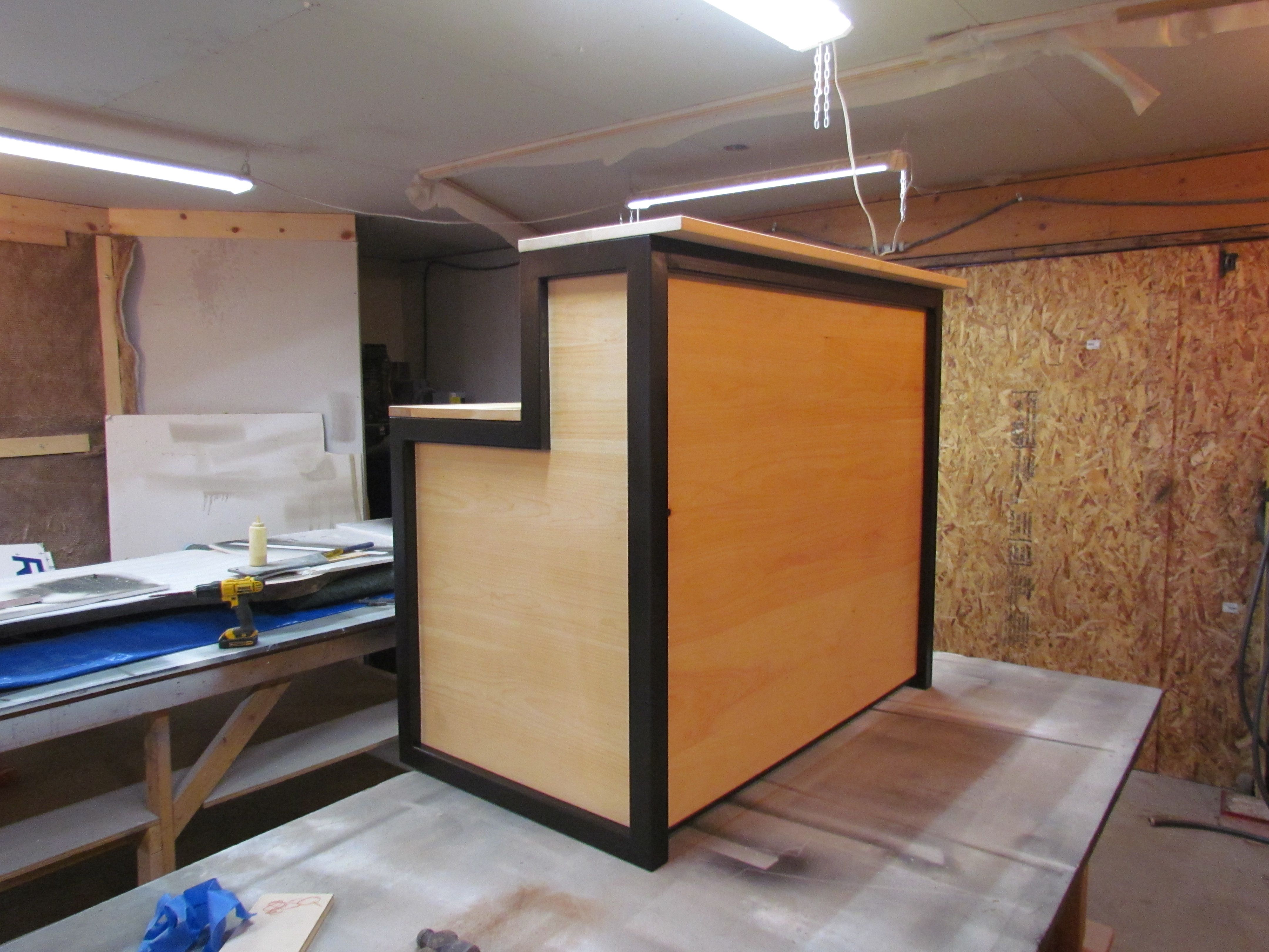 Buy Custom Made Steel And Select Pine Reception Desk, made to order