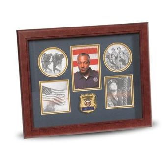 Custom Made Police Department Medallion 5 Picture Collage Frame