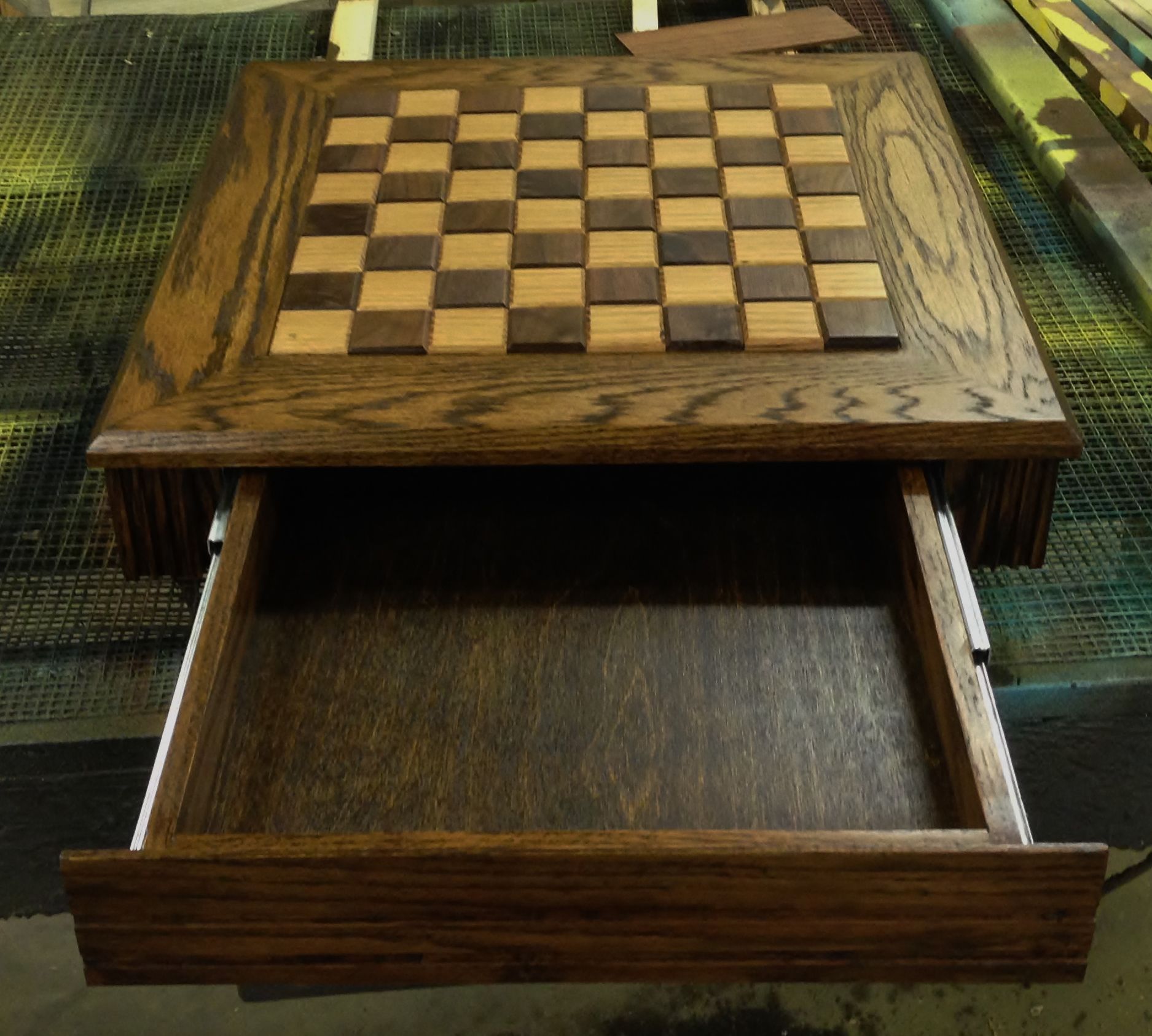 Olive Wooden Chess Set With Storage Custom Chess Board With 
