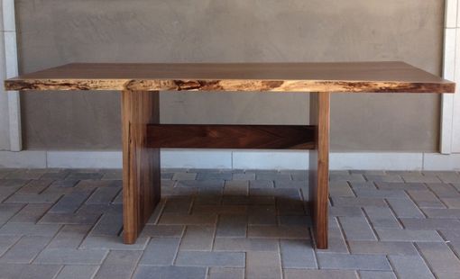 Custom Made Modern Dining Table Walnut Live Edge