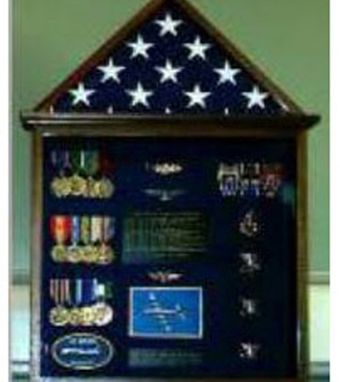 Custom Made Flag And Medal Display Cases, Flag And Badge Display Cases
