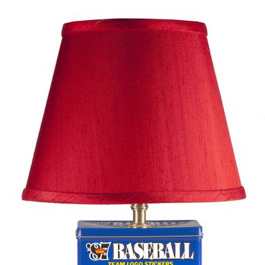 Custom Made Vintage Baseball Trading Card Box Upcycled Lamp