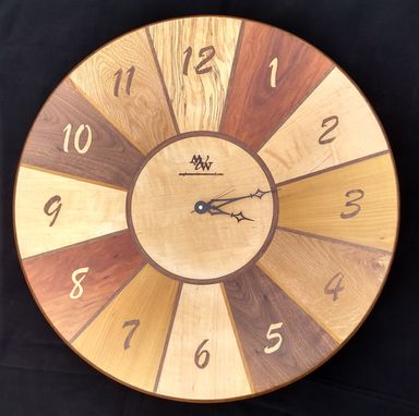Custom Made Clock- Six Species Hardwood Wall Clock