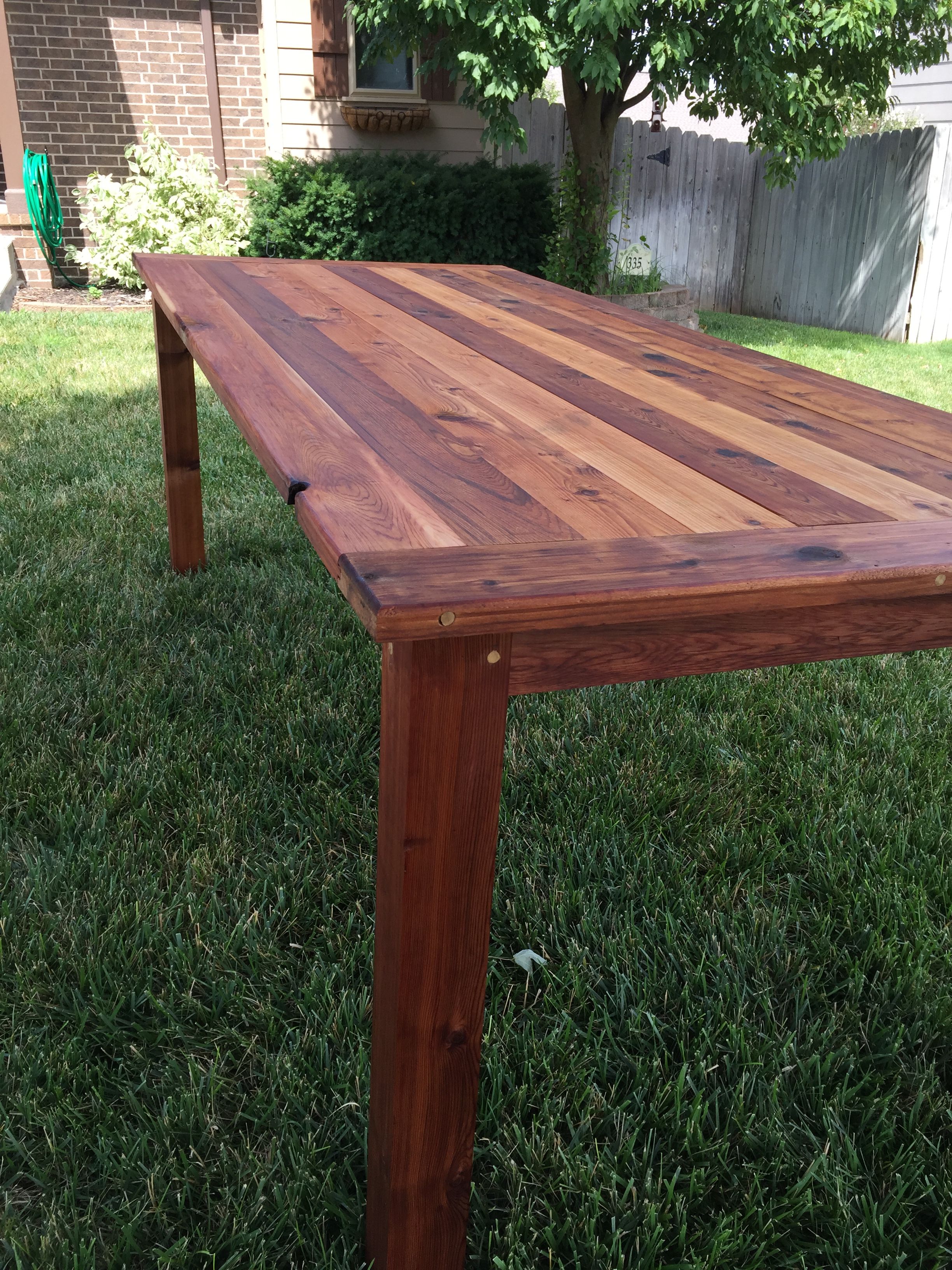 Hand Crafted Indoor Or Outdoor Solid Cedar Dining Table by Dovetails ...