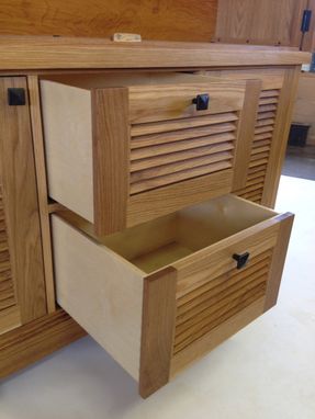 Custom Made Media Cabinet With Louver Doors