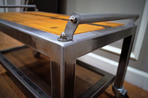 Custom Made Modern Industrial Coffee Table With Handles